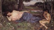 John William Waterhouse Listening to My Sweet Piping painting